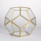 Glass Terrarium Gold Patterned Planter Contemporary Desktop Plant Display Fall 2025, Succulent Bonsai Gift