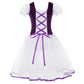velvet bodice, tulle skirt, short puff sleeves, for dance class – Breathable girls' ballet tutu dress