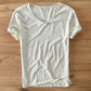 Variant image for Men's V-Neck Linen Cotton Shirt, Lightweight Short Sleeve Slim-Fit Casual Top for Summer-46