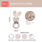Crochet Wooden Baby Teether Rattle Toy, BPA-Free Infant Teething Toy for Newborns, Safe and Engaging Multi-Functional Design