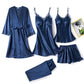 Variant image for Silk Pajamas Set for Women, Adjustable Straps, Elegant Lace Design, Soft and Comfortable Sleepwear, Breathable Satin Fabric-8