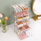 3 Layers Cosmetic Storage Box - Dustproof Makeup Organizer for Jewelry, Skin Maintenance, Desktop