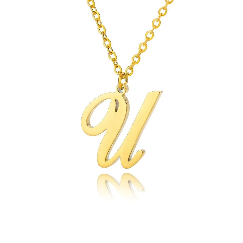 Gold Personalized Initial Necklace - Elegant Minimalist Gift for Women, Weddings & Anniversaries