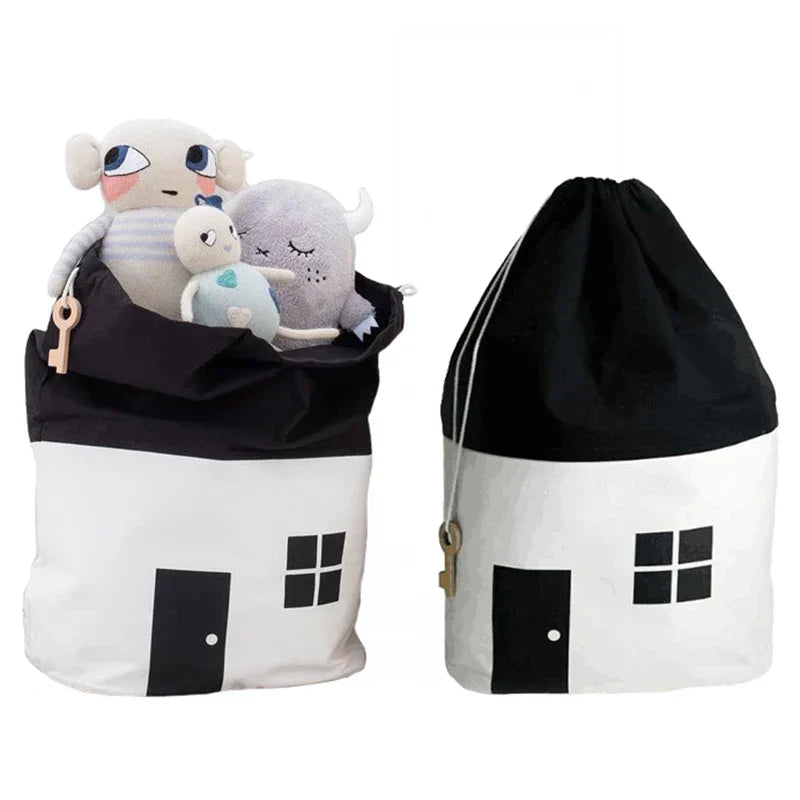 Toy Storage Bag Kids Drawstring Organizer Storage Container Back To School 2025 Travel-Friendly Clean Up Option