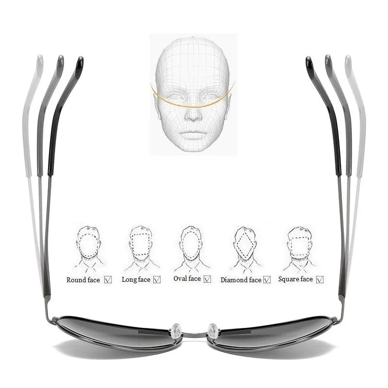 Sunglasses Photochromic for Men & Women - Chameleon Vintage UV400 Driving Glasses