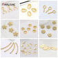 Gold 14K Plated Brass Jewelry Ring Connectors Pack 10Pc