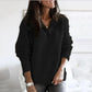 Plush Women's Half Zip Pullover - Relaxed Knit For Autumn