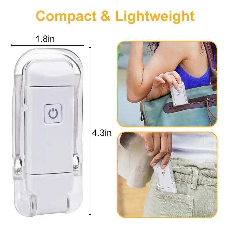 Mini LED Clip Book Light - USB Battery-Powered, Brightness Flexible Eye Protection Bookmark for Night Reading