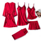 Variant image for Silk Pajamas Set for Women, Adjustable Straps, Elegant Lace Design, Soft and Comfortable Sleepwear, Breathable Satin Fabric-7