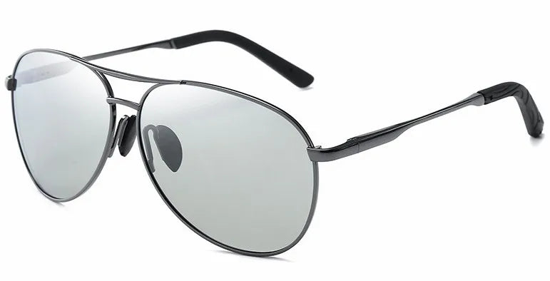 Metal Aviation Frame Color Changing Sunglasses for Men, Pilot Day Night Vision Driving