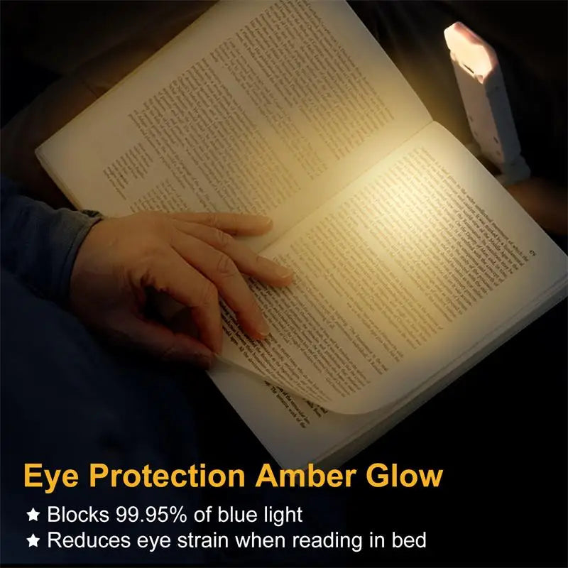 Mini LED Clip Book Light - USB Battery-Powered, Brightness Flexible Eye Protection Bookmark for Night Reading