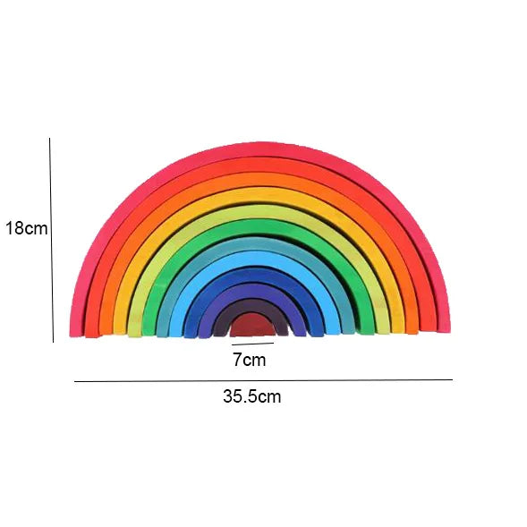 Rainbow Wooden Blocks Montessori Stacking Toys Wood Building Blocks Back to School 2025 Educational STEM Gift