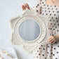 Macrame Mirror Kit Cotton Fringe Boho Wall Hanging Mirrors Fall 2025 Cozy Nursery Household Decor Gift