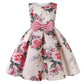 Plush girls' dress - one-shoulder knee-length floral, polyester, for party or wedding