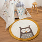 Kids Play Mat Thickened Round Cartoon Owl Panda Scandinavian Rug Back To School 2025 Cushioned Crawling Mat