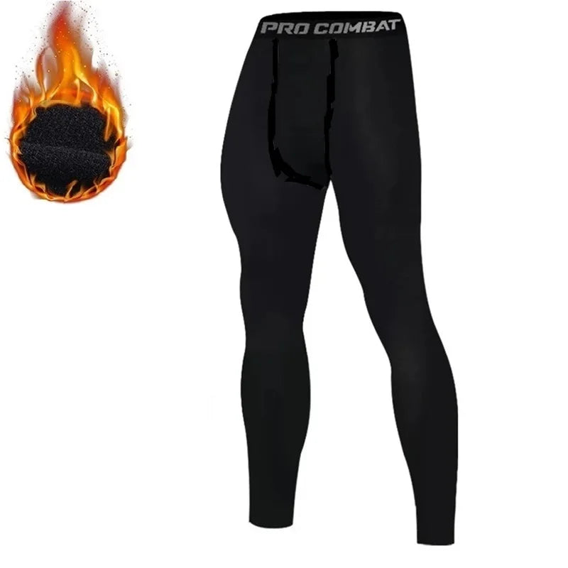 Men's Thermal Fleece Compression Undershirts for Winter Sports - Light, Moisture-Wicking Fitness Gear