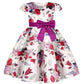 Plush girls' dress - one-shoulder knee-length floral, polyester, for party or wedding