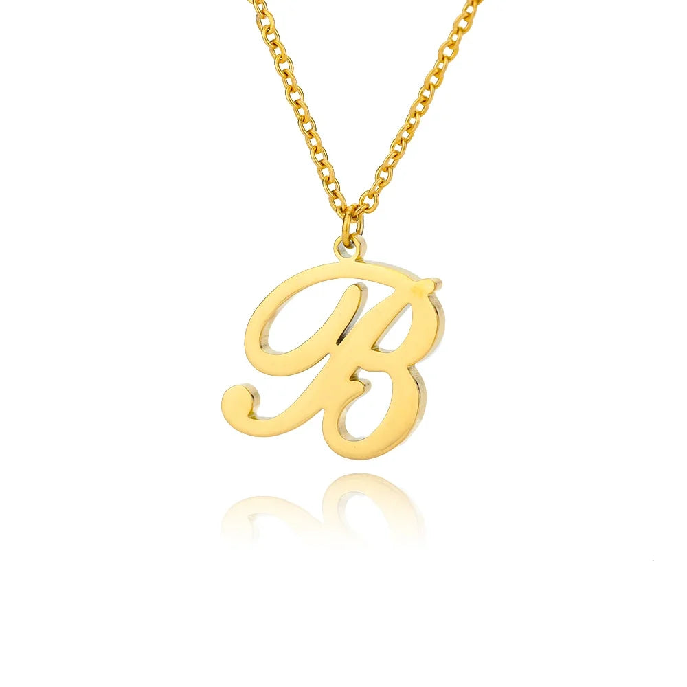 Gold Personalized Initial Necklace - Elegant Minimalist Gift for Women, Weddings & Anniversaries
