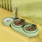 Raised Pet Feeding Station Tilted 3-Bowl Design With 500ML Water Bottle Fall 2025 Comfort-Grip Spine Protection