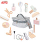 Kids2025 Edition Makeup Kit Wooden Pretend Play Cosmetic Toy With Carry Bag Eco Friendly Hairdressing Kit Holiday Gift