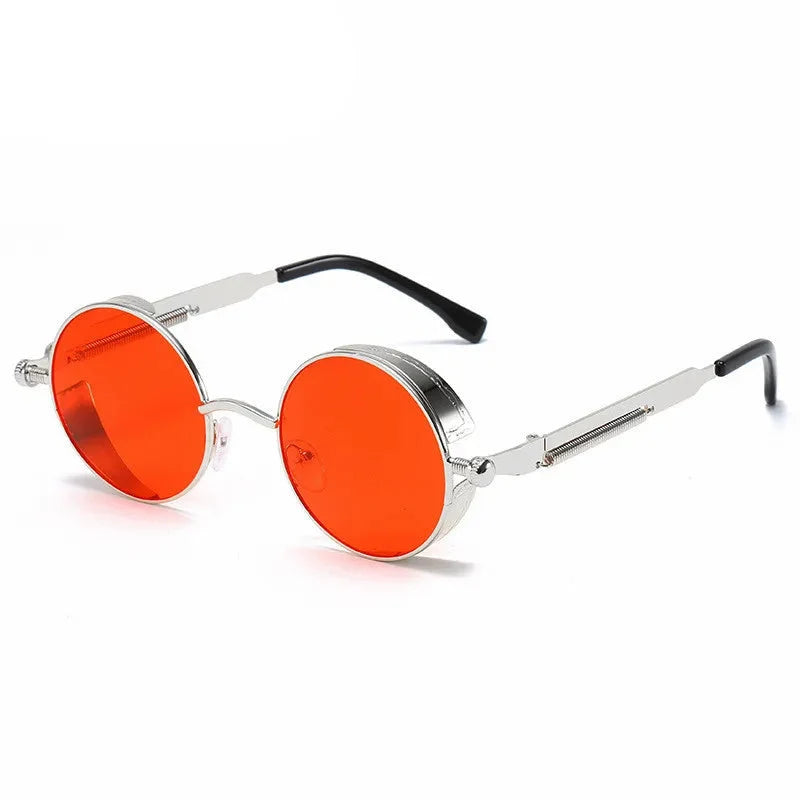 Steampunk Metal Sunglasses for Men Women Vintage Round Glasses Fashion High Quality Oculos de Sol