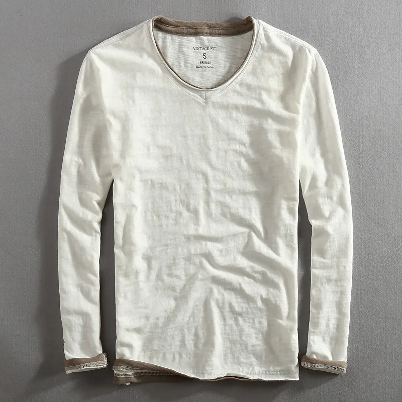 Plush Timeless Men's V Neck Sweater - V Cut, Cotton, Casual