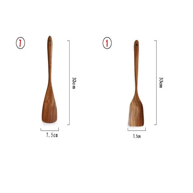 Eco-Friendly Cooking Spoons Non-Stick Safe 2026 – Organic Teak Wooden Kitchen Utensil Kit