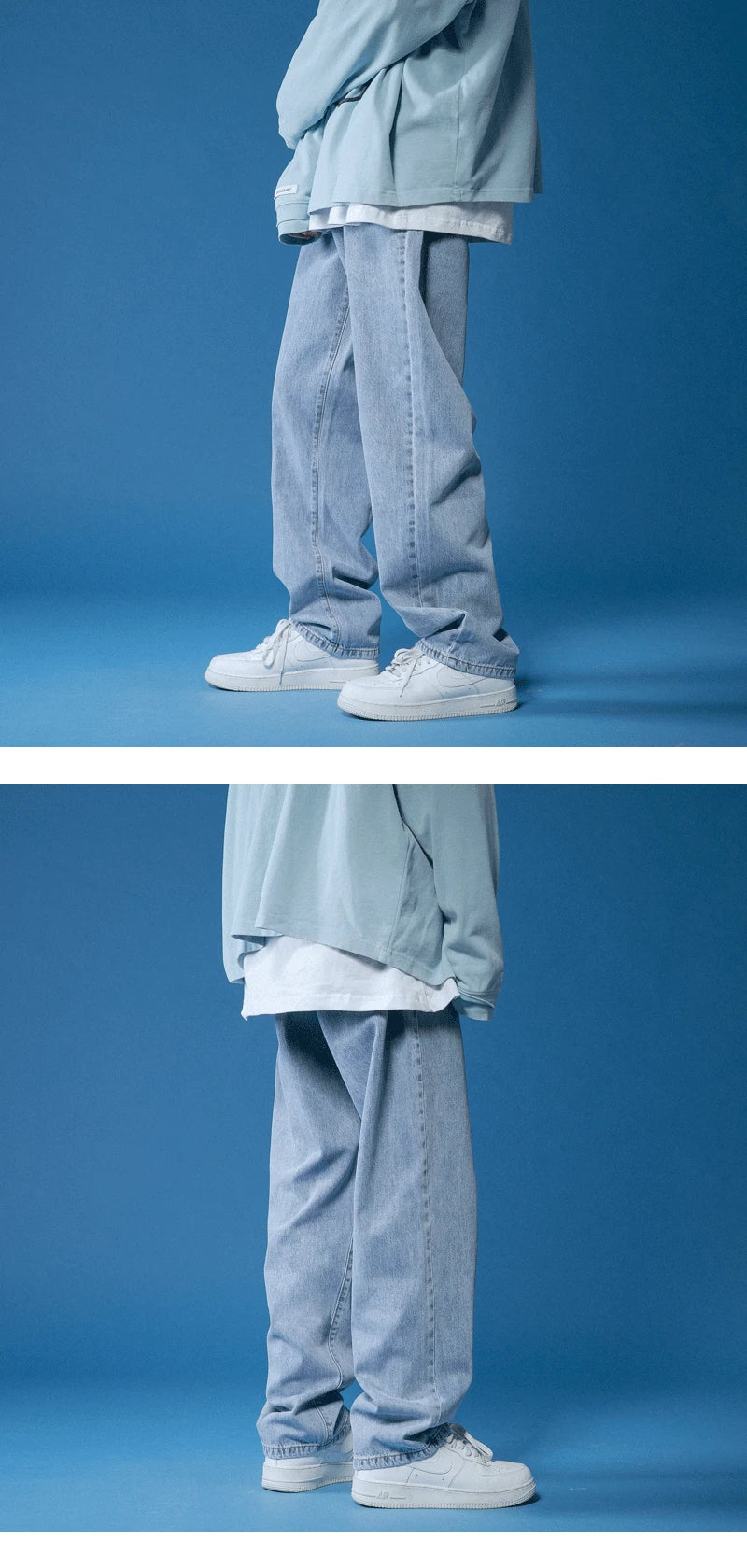 Plush Relaxed Men's Jeans - Baggy Tapered, Denim, Regular