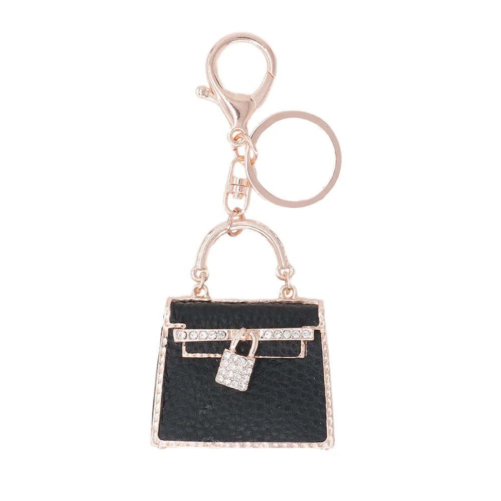 Free 1+1 Birkin Inspired Mini Hand Bag - Creative Leather Bag Charm Keychain Ornament