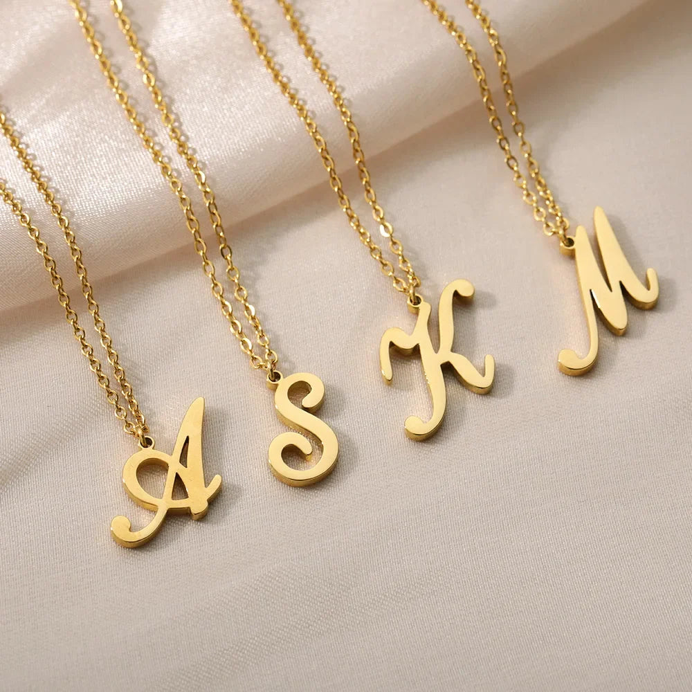 Gold Personalized Initial Necklace - Elegant Minimalist Gift for Women, Weddings & Anniversaries
