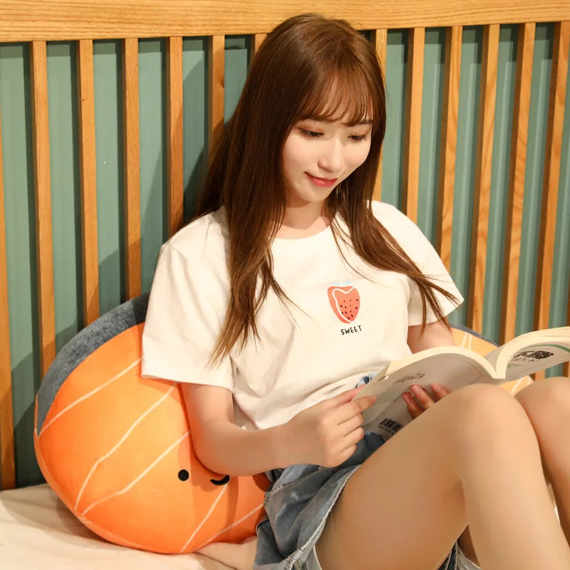 Plush Salmon Pillow Realistic Food Cushion Cozy Gift