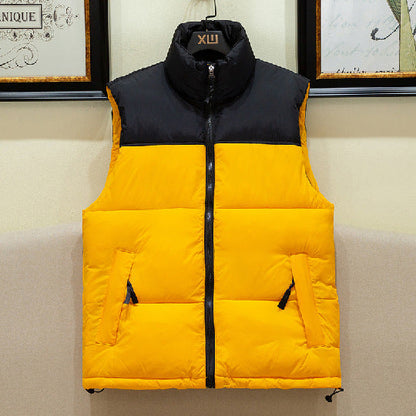 Men's Warm Puffer Vest - Sleeveless Quilted Down, Winter