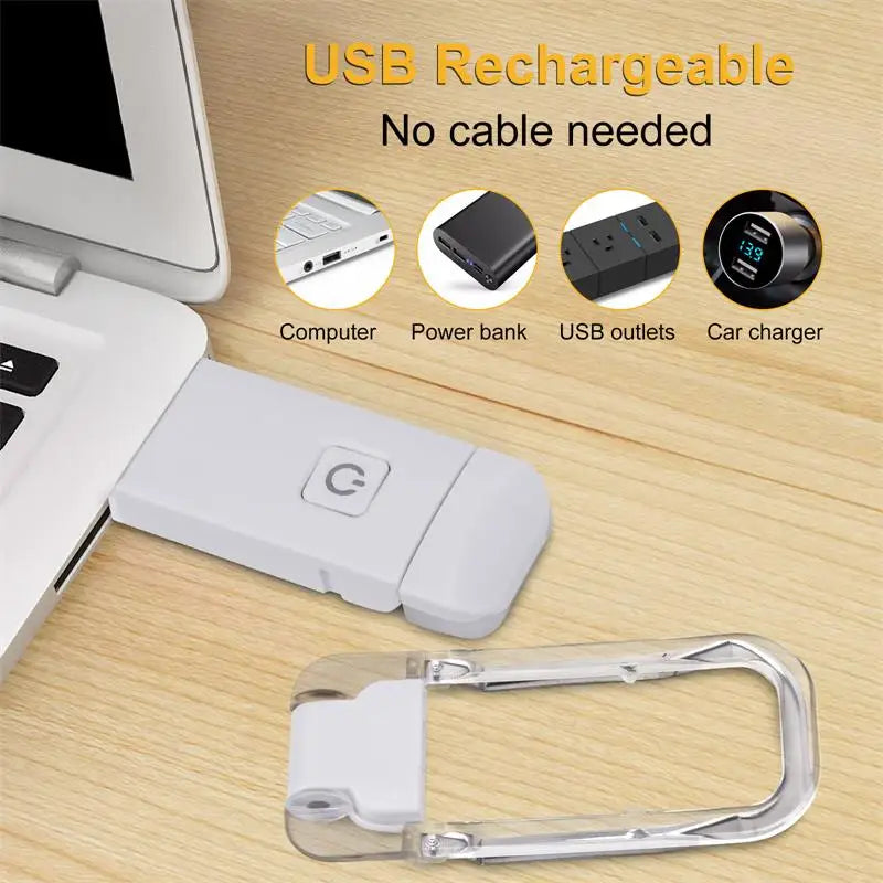 Mini LED Clip Book Light - USB Battery-Powered, Brightness Flexible Eye Protection Bookmark for Night Reading