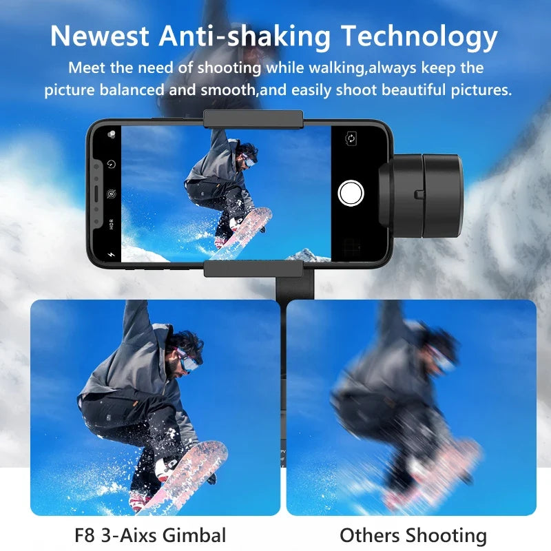 3-Axis Hand-Held Gimbal Stabilizer with Accessories - Anti Shake Smartphone Video Holder for Android & iPhone