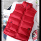 Slim Warm Men’s Puffer Vest - Stand Collar, Polyester, Casual