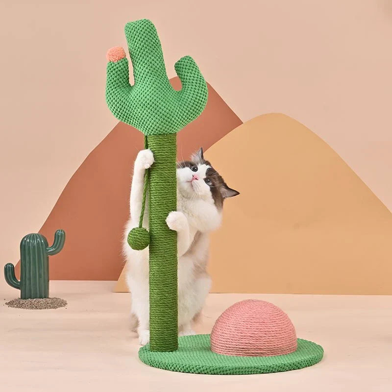 Tree Cat Cactus Style Sisal Tower Three Tier Scratching Post Cat Condo Fall 2025 Cozy Perches Gift