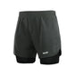 men's Stretchy 2-in-1 running shorts - longer liner, polyester blend, for jogging and gym