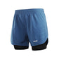men's Stretchy 2-in-1 running shorts - longer liner, polyester blend, for jogging and gym