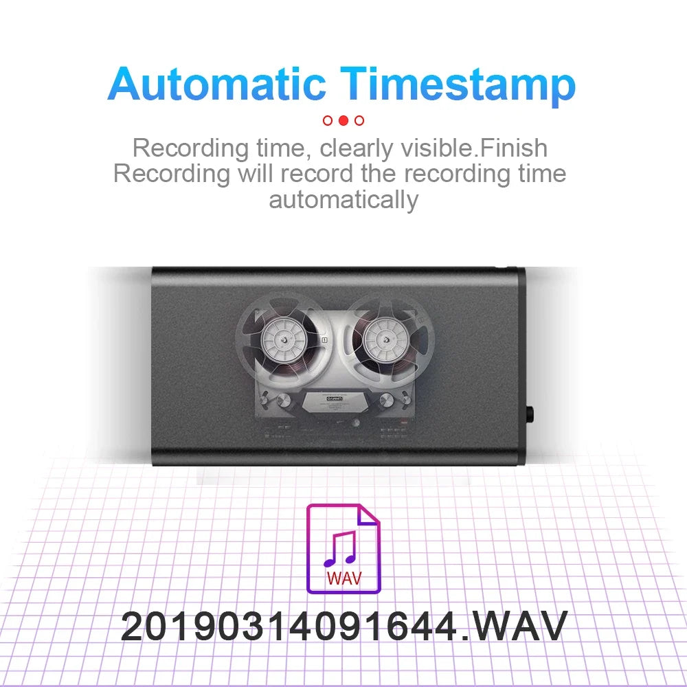 Voice Recorder Ultra Thin Mini Digital Dictaphone Travel-Friendly