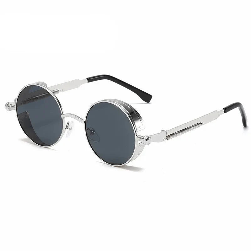 Steampunk Metal Sunglasses for Men Women Vintage Round Glasses Fashion High Quality Oculos de Sol