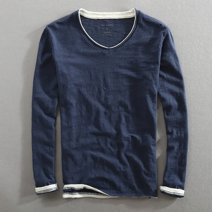 Plush Timeless Men's V Neck Sweater - V Cut, Cotton, Casual