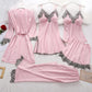 Variant image for Silk Pajamas Set for Women, Adjustable Straps, Elegant Lace Design, Soft and Comfortable Sleepwear, Breathable Satin Fabric-11