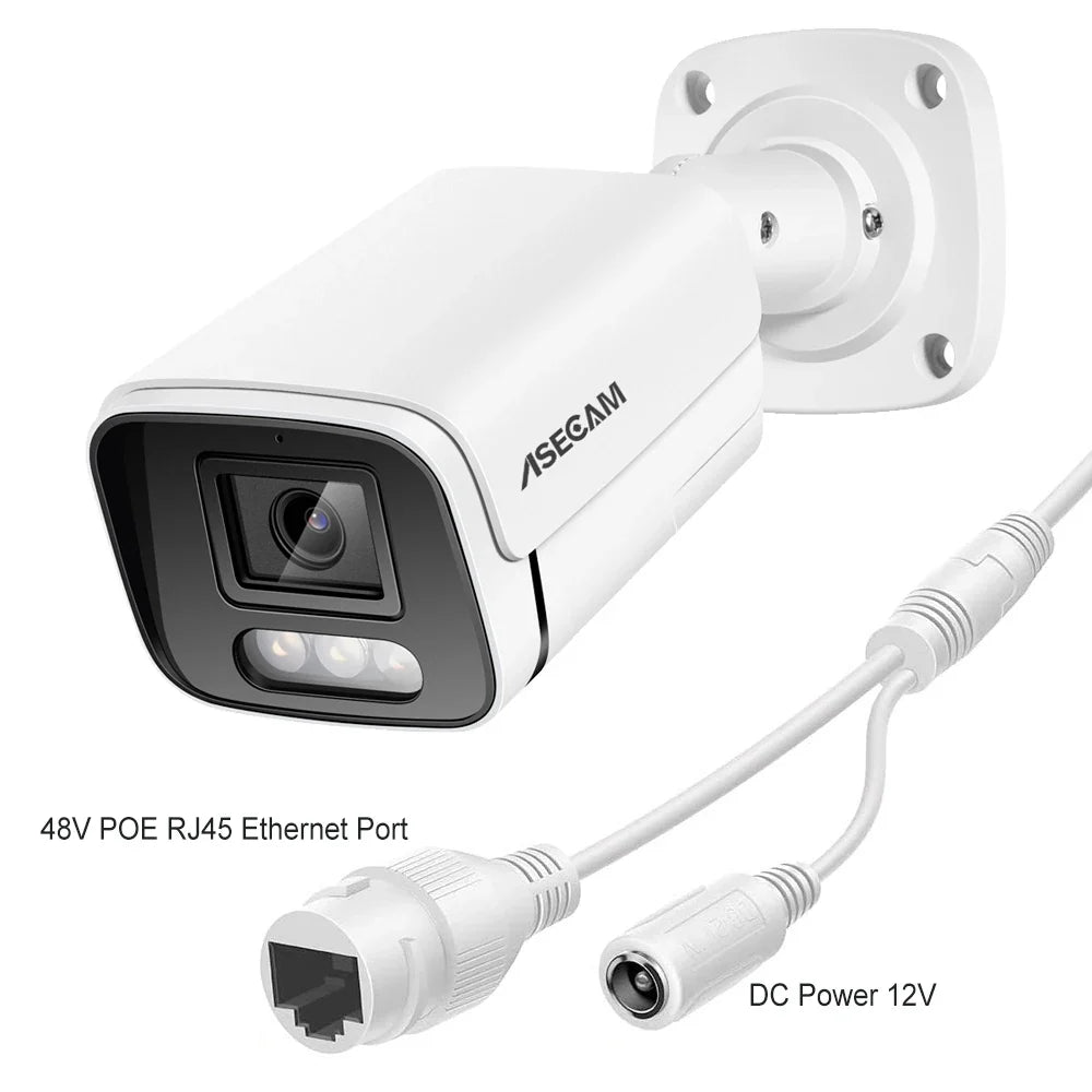 PoE 4K IP Bullet Camera H265 Outdoor Color Night Vision