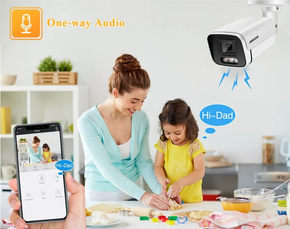 PoE 4K IP Bullet Camera H265 Outdoor Color Night Vision