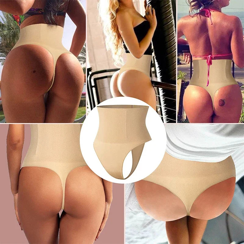 High Waist Tummy Control Thong Shapewear with Butt Lifter and Steel Bones for a Smooth Silhouette 4