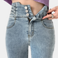 Hochtaillierte, figurbetonte Damenjeans – klassisch, robust, für den Alltag 4