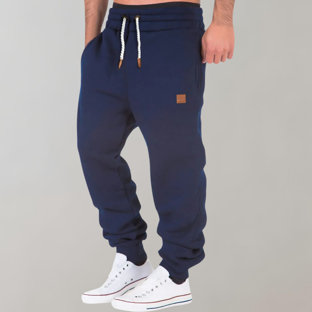 Variant image for Men's Jogging Pants with Adjustable Waist, Comfortable Cotton Track Pants for Active Lifestyle in Navy, Gray, Green, Black-1