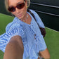 Striped Puff Sleeve Women's Top - Elegant Casual Blouse for Women, Comfortable Fit and Versatile Design-6