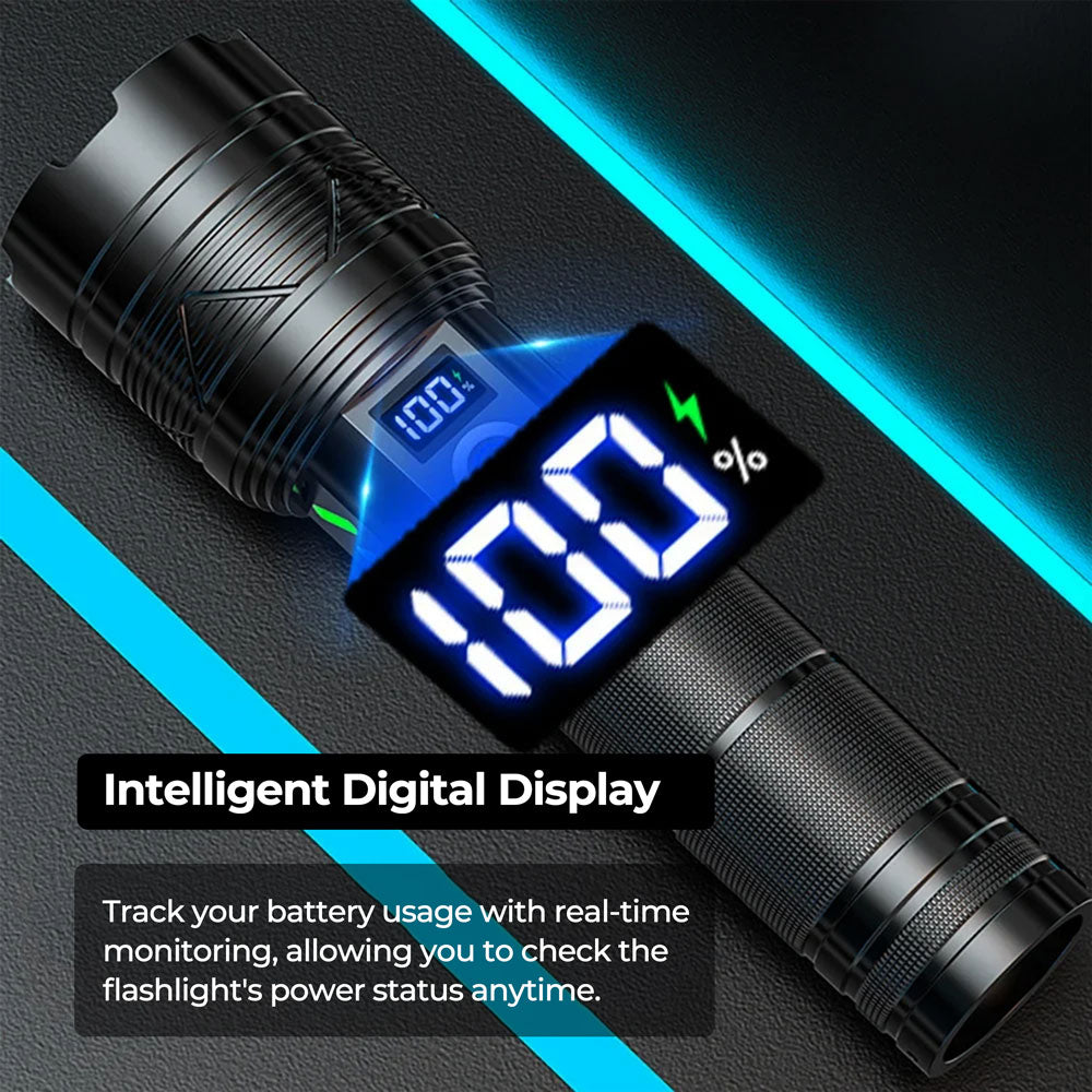 Flashlight 100K Lumens Battery-Powered LED Water-Resistant Camping