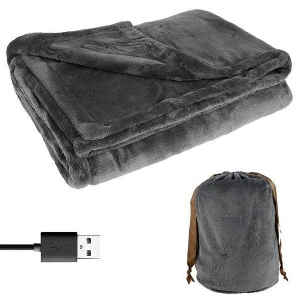 Cordless Motor-Driven Heated Blanket USB Powered Plush Flannel Throw 63x33 Inches Cozy Winter 2025 Gift